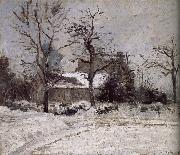 Camille Pissarro snow house France oil painting artist